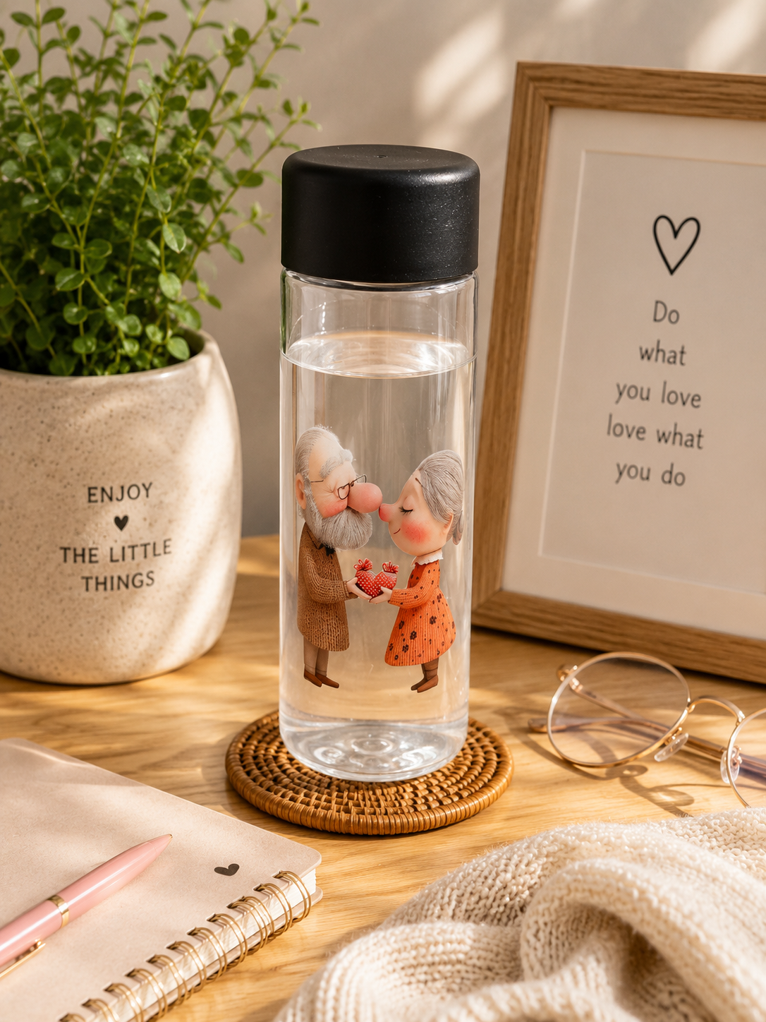 Grandparents Love Screw Top Plastic Drinking Bottle