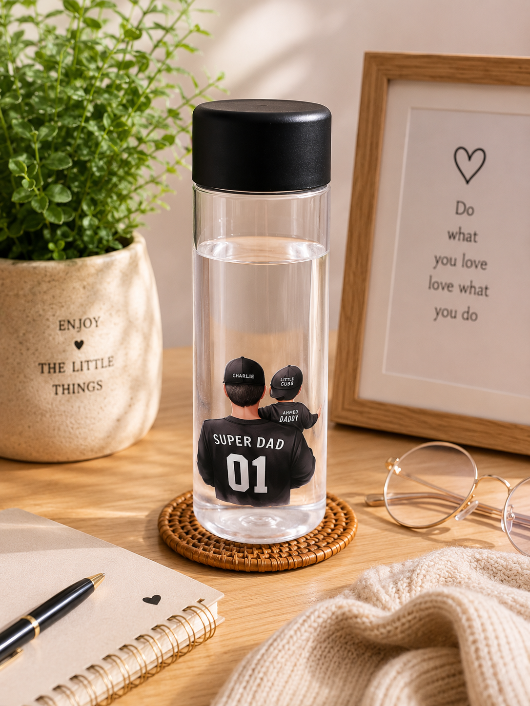 Super Dad Screw Top Plastic Drinking Bottle
