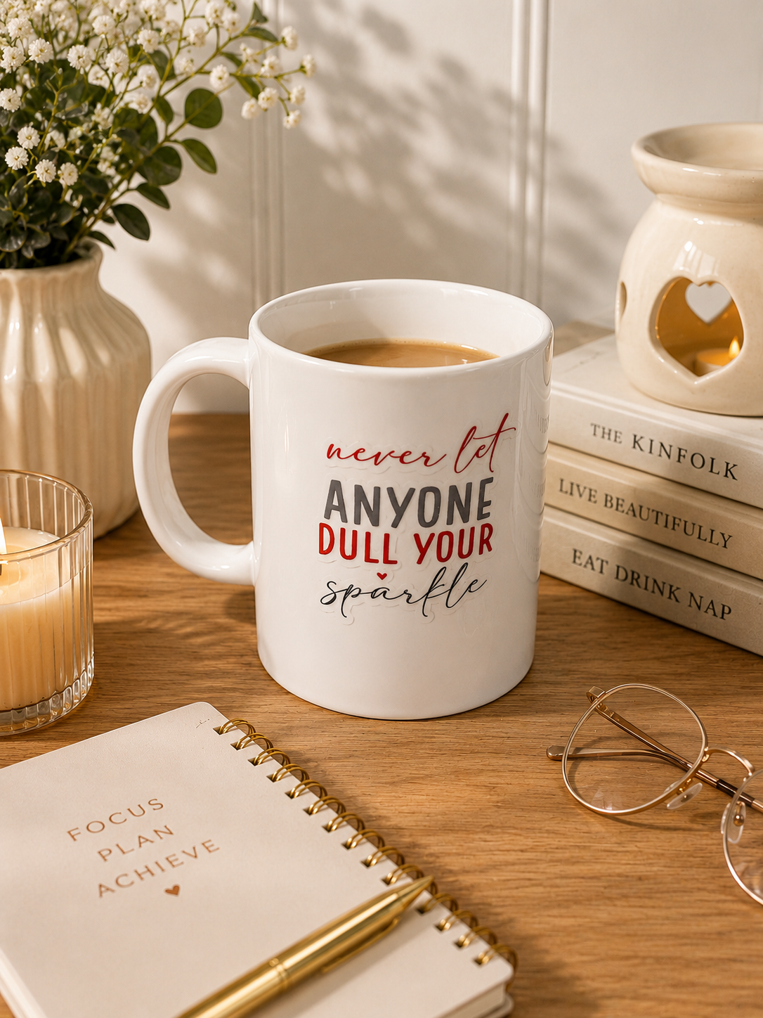 “Never Let Anyone Dull Your Sparkle” Inspirational Mug