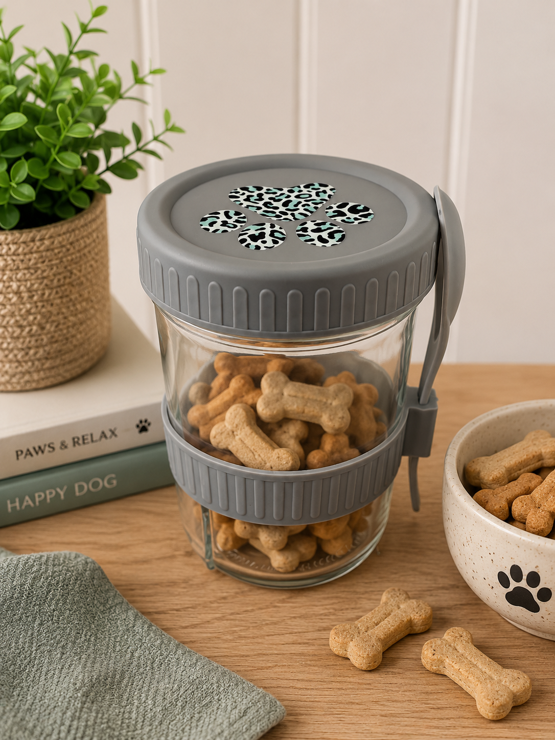 Glass Food Jar with Spoon
