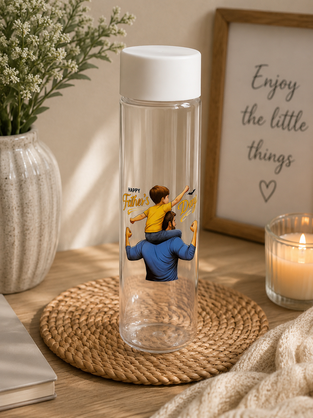 Father’s Day Dad & Son Plastic Water Bottle
