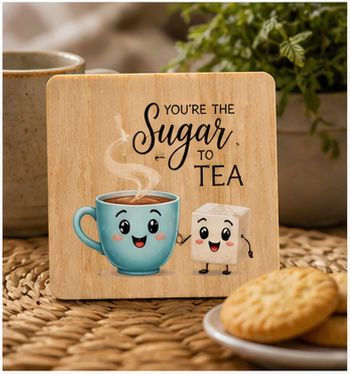 You’re the Sugar to My Tea Coaster | Cute Tea Lover Gift | Wooden Coaster | Friendship Gift