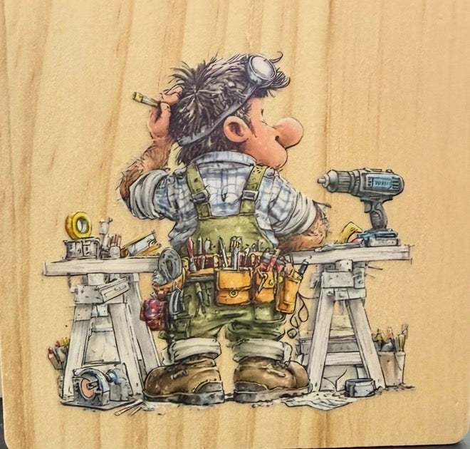Funny DIY Coaster | Tradesman Wooden Coaster | Builder Gift | Handyman Gift Idea