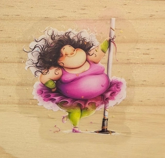 Funny Dancing Lady Wooden Coaster | Pole Dance Humour Coaster | Fun Wooden Drinks Coaster