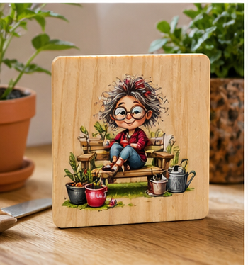 Gardening Lover Coaster | Cute Garden Wooden Coaster | Gift for Gardeners | Plant Lover Gift