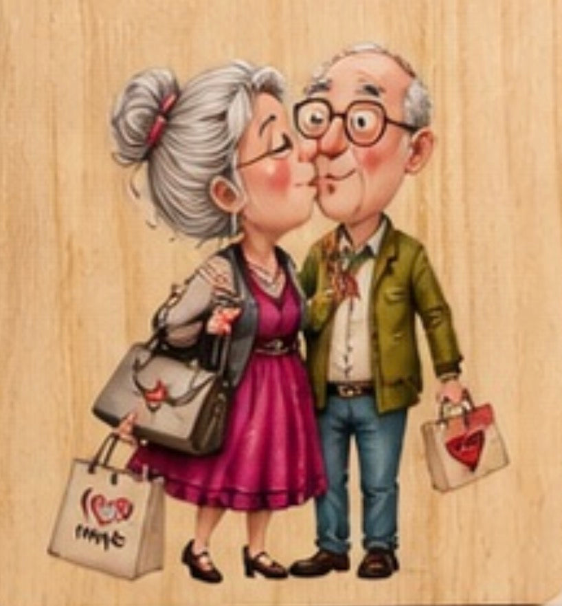 Cute Couple Coaster | Anniversary Gift | Romantic Wooden Coaster | Gift for Him or Her
