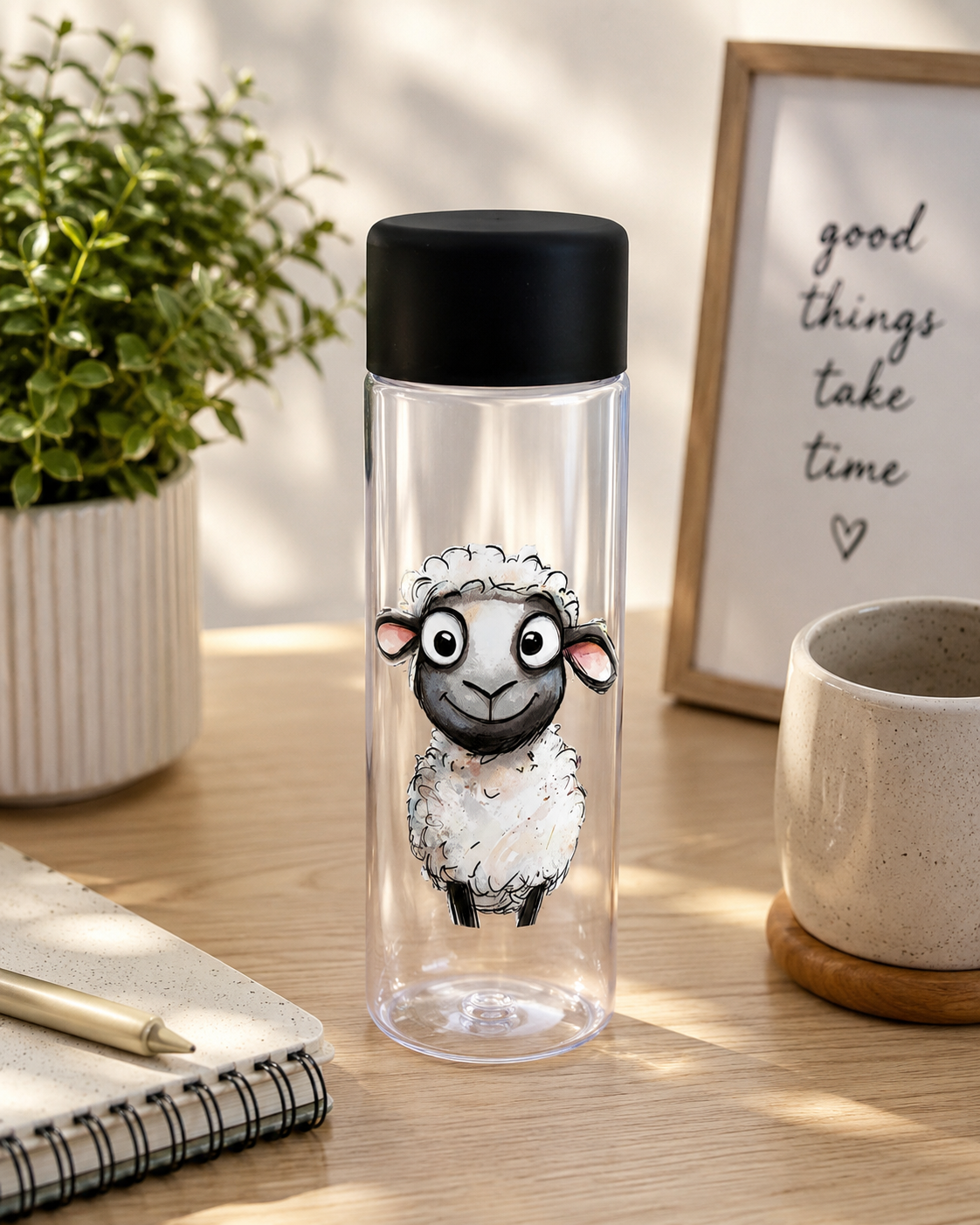 Cute Sheep Plastic Bottle – Farmyard Design
