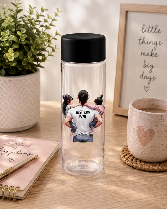 Best Dad Ever Plastic Bottle – Personalised Style Design