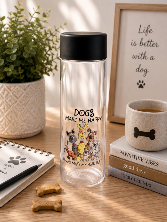 Dogs Make Me Happy Plastic Bottle