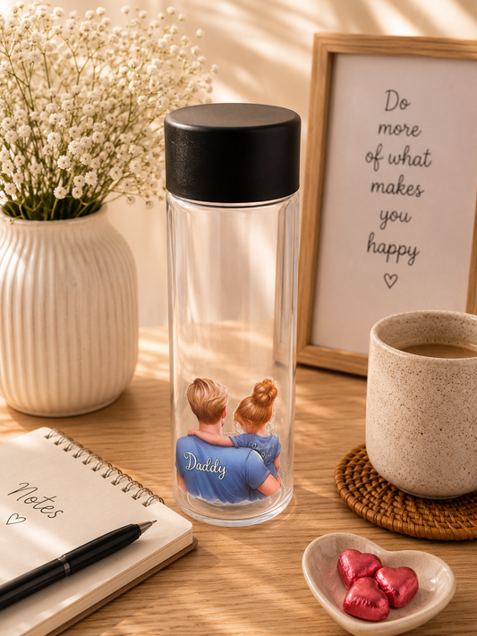 Daddy & Daughter Plastic Bottle – Heartwarming Family Design