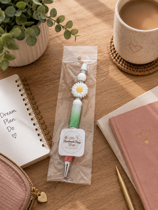 Daisy Handmade Beaded Pen