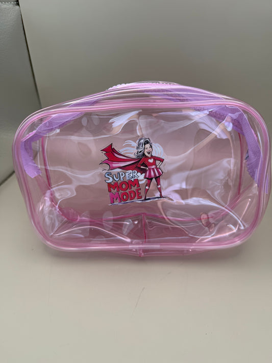 Super Mom Mode – Clear Cosmetic & Toiletry Bag