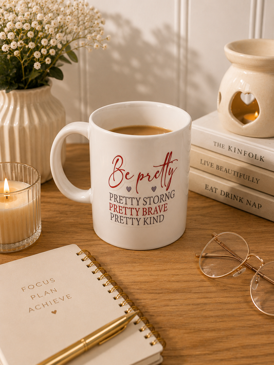 “Be Pretty, Pretty Strong, Pretty Brave, Pretty Kind” Inspirational Mug