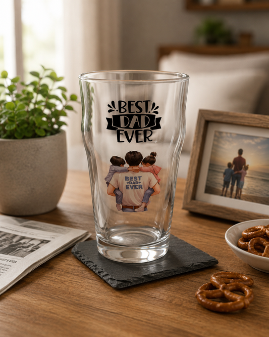 Best Dad Ever Pint Glass – Dad Gift Glass