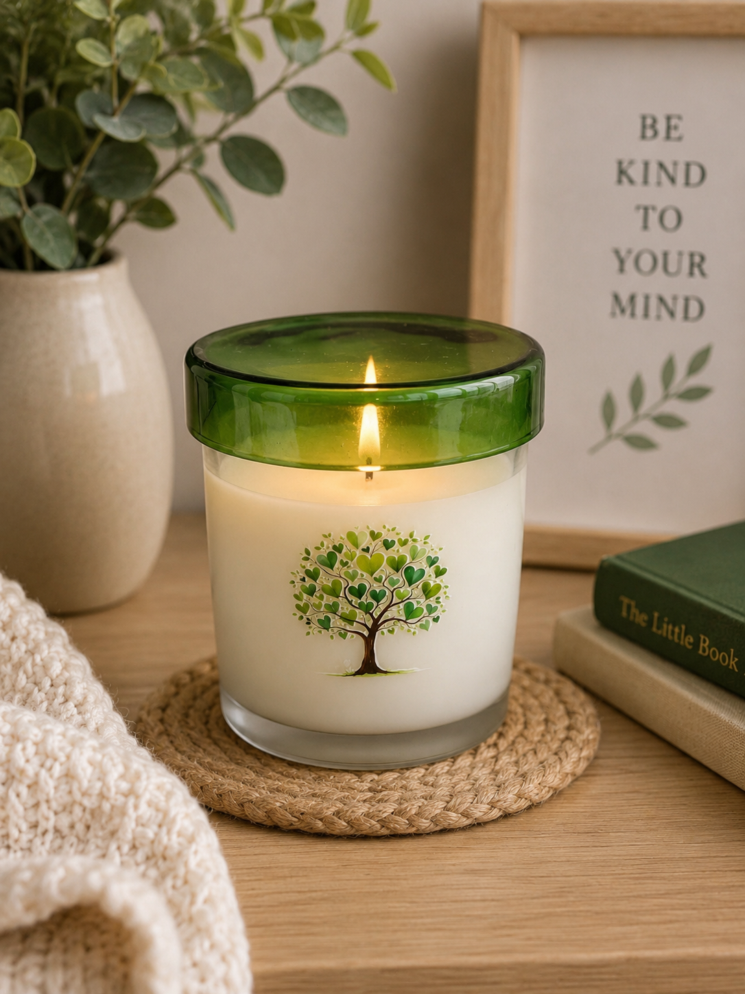 Heart Tree Candle – Green Edition
