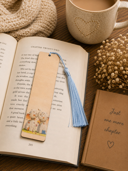 Cute Elephant Wooden Bookmark with Tassel – Handmade Gift for Book Lovers