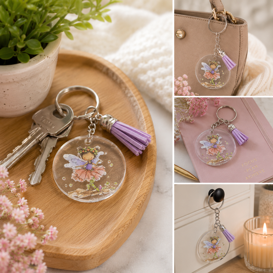 Fairy Keyring with Lilac Tassel