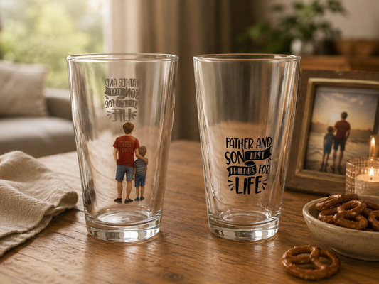 Father and Son Best Friends for Life Pint Glass