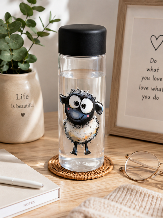 Cute Sheep Plastic Water Bottle – Reusable Drinks Bottle