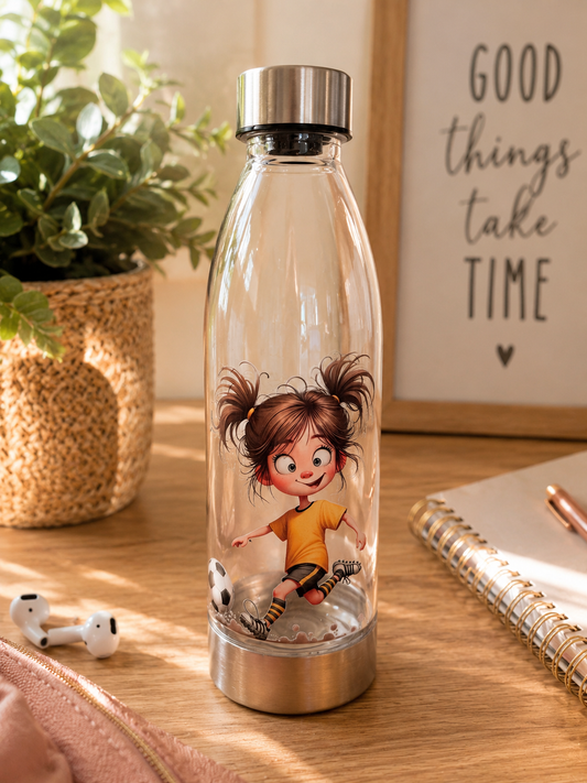 Cute Football Girl Water Bottle ⚽✨